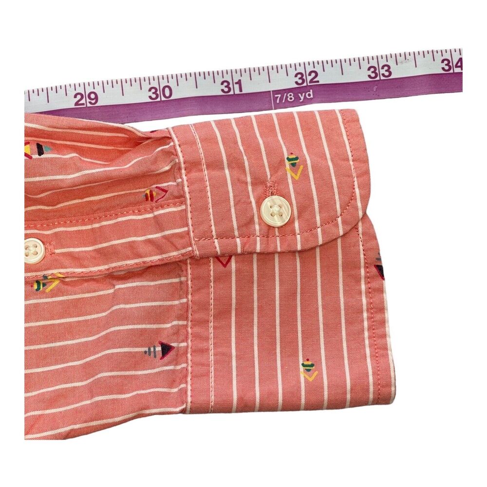 GAP Boyfriend Fit Multicolor Shirt Women’s Size XS 1/4 Button - Picture 6 of 7